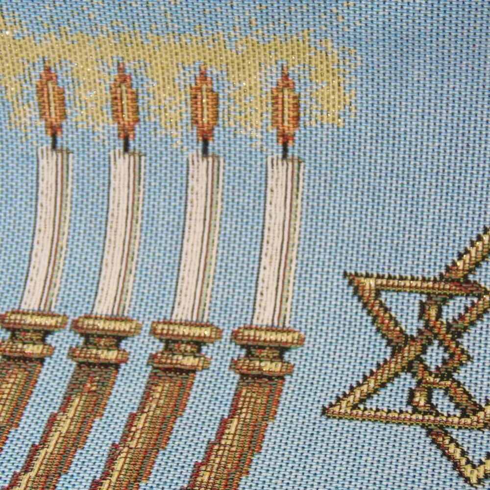Hanukkah Menorah Star‎ of David Needlepoint Placemat Celebration Candles Festive
